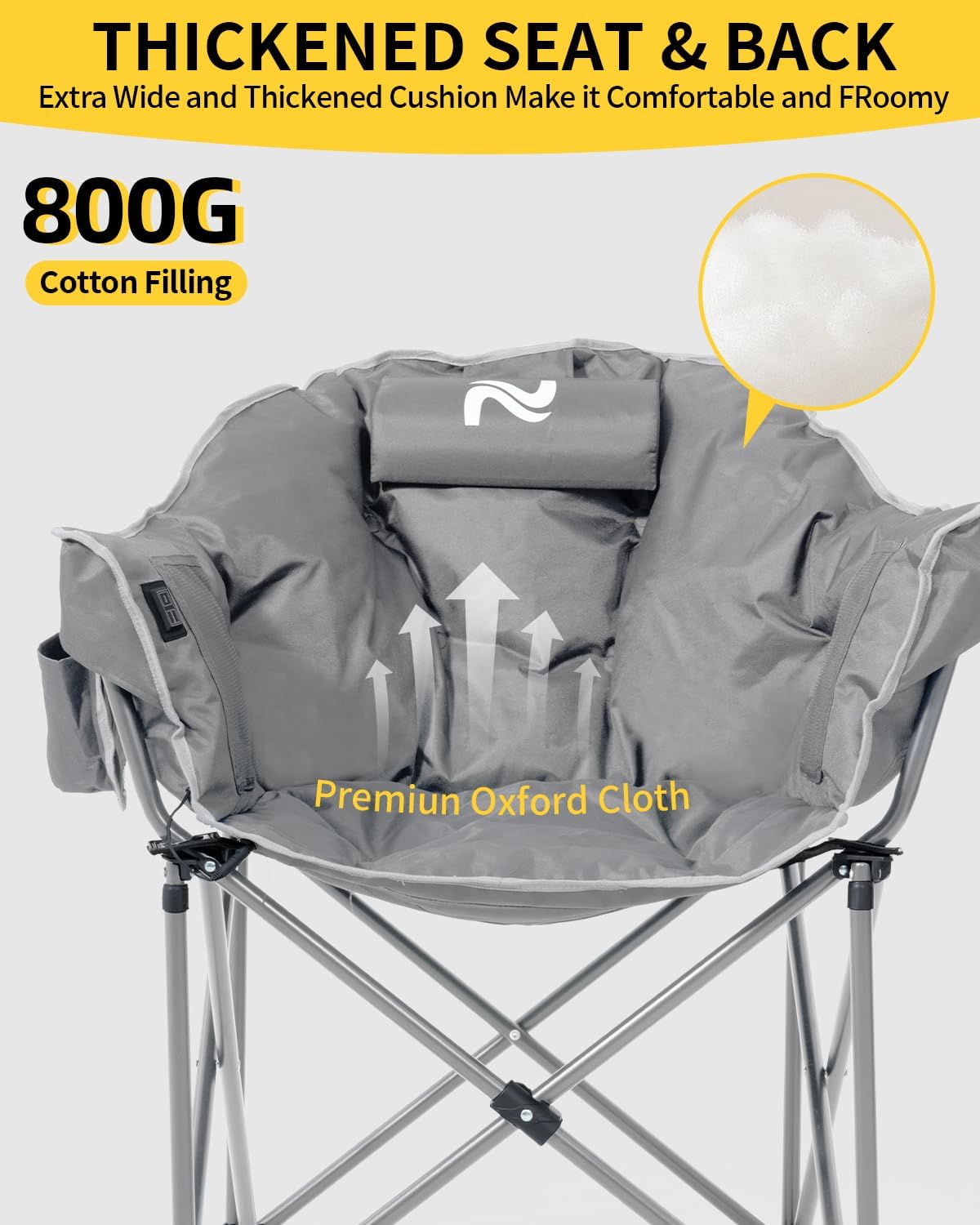 Heated Camping Chair – Oversized Moon Saucer Seat