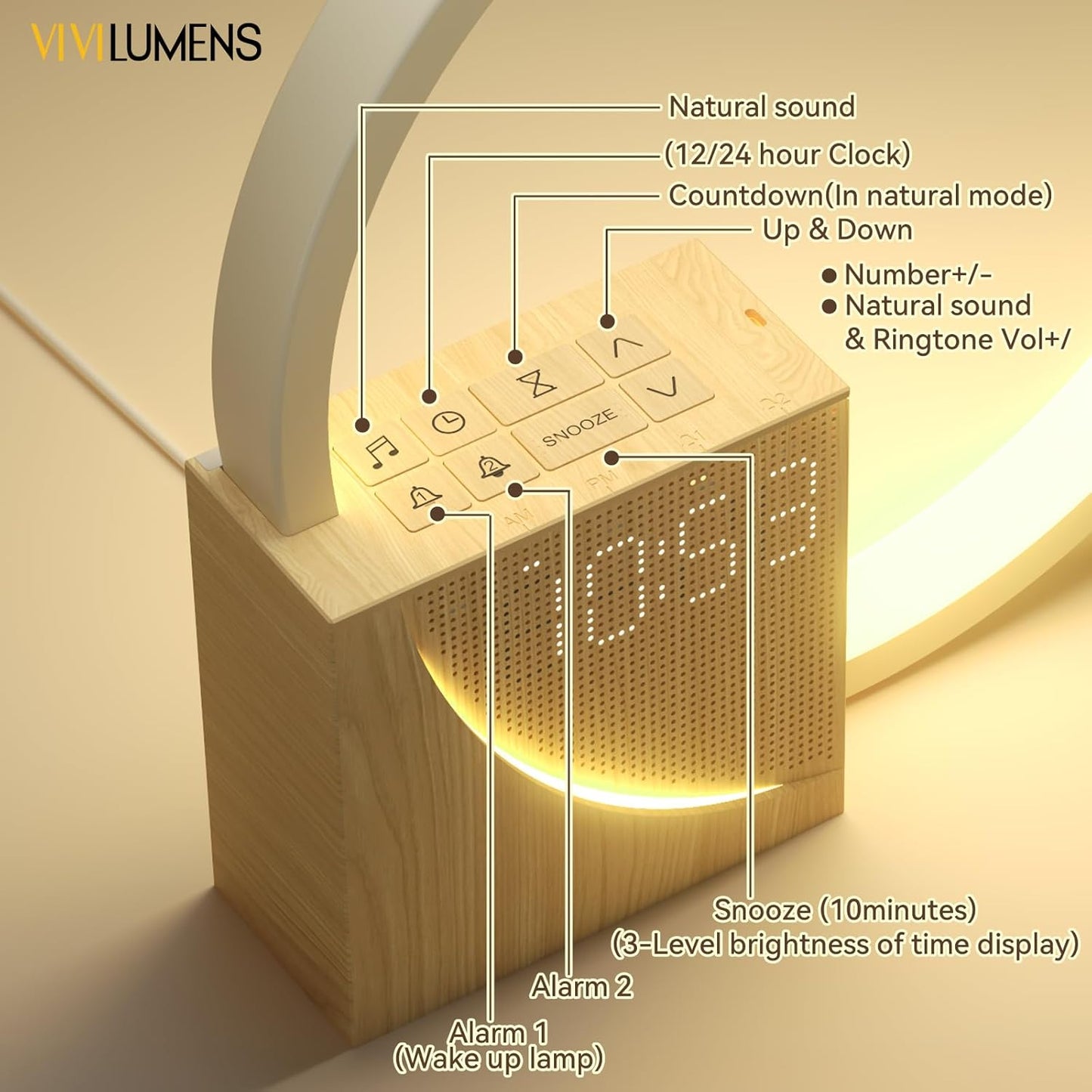 Vivilumens Sunrise Alarm Clock Wake-Up Light