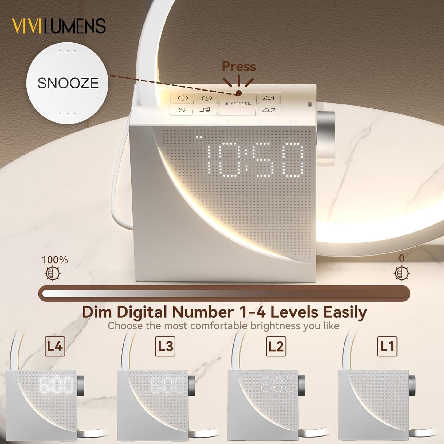 Vivilumens Sunrise Alarm Clock Wake-Up Light