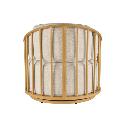 Better Homes & Gardens Lillian Swivel Birdcage Accent Chair, Cream Linen