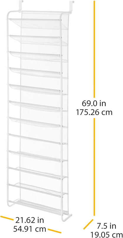 Whitmor Mesh  Metal Over-the-Door Shoe Organizer – 36 Pair Capacity