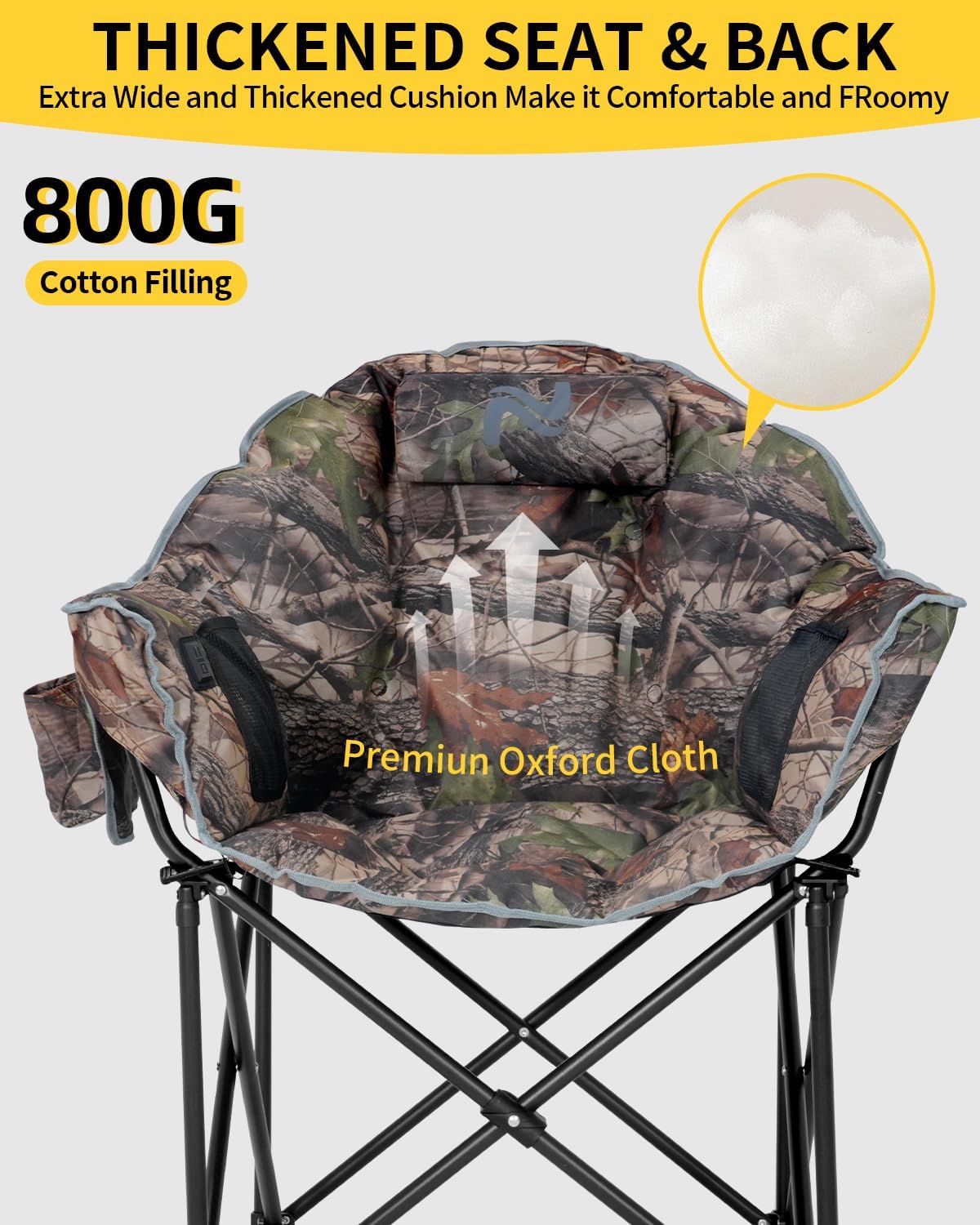 Heated Camping Chair – Oversized Moon Saucer Seat
