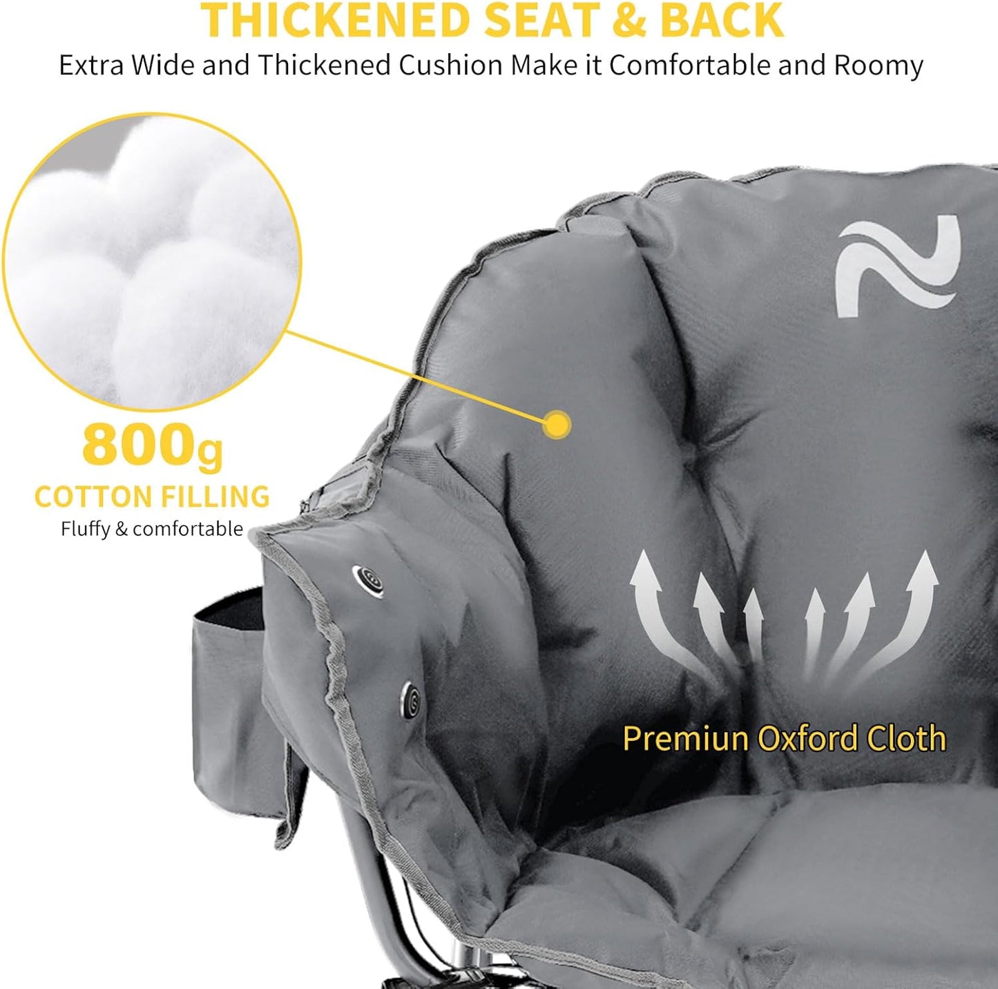 Heated Camping Chair – Oversized Moon Saucer Seat