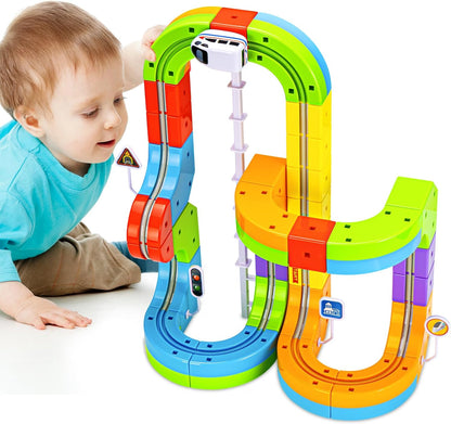 Toys Anti-Gravity Train Set – Modular 3D Race Track with Rechargeable Train