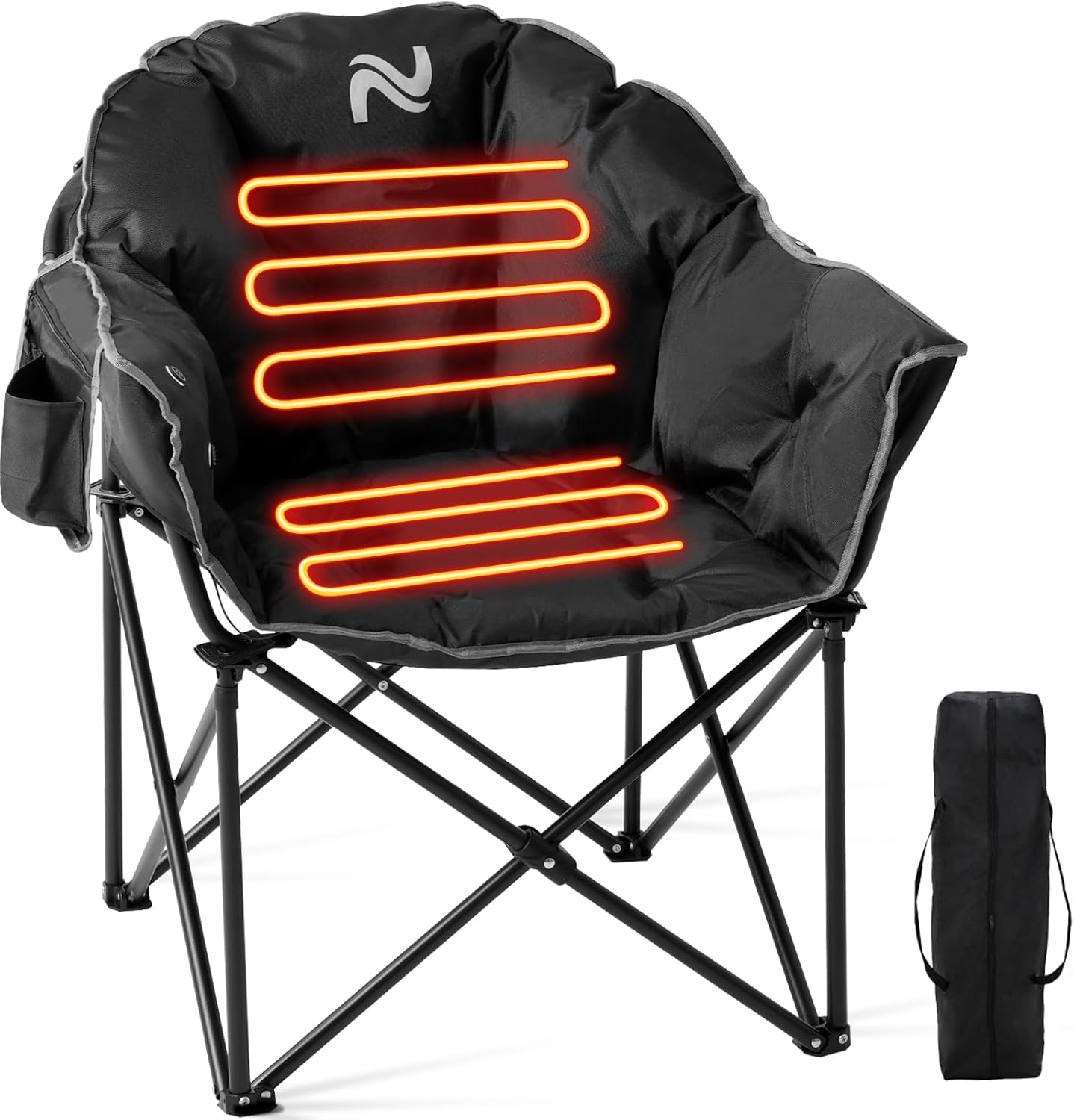 Heated Camping Chair – Oversized Moon Saucer Seat
