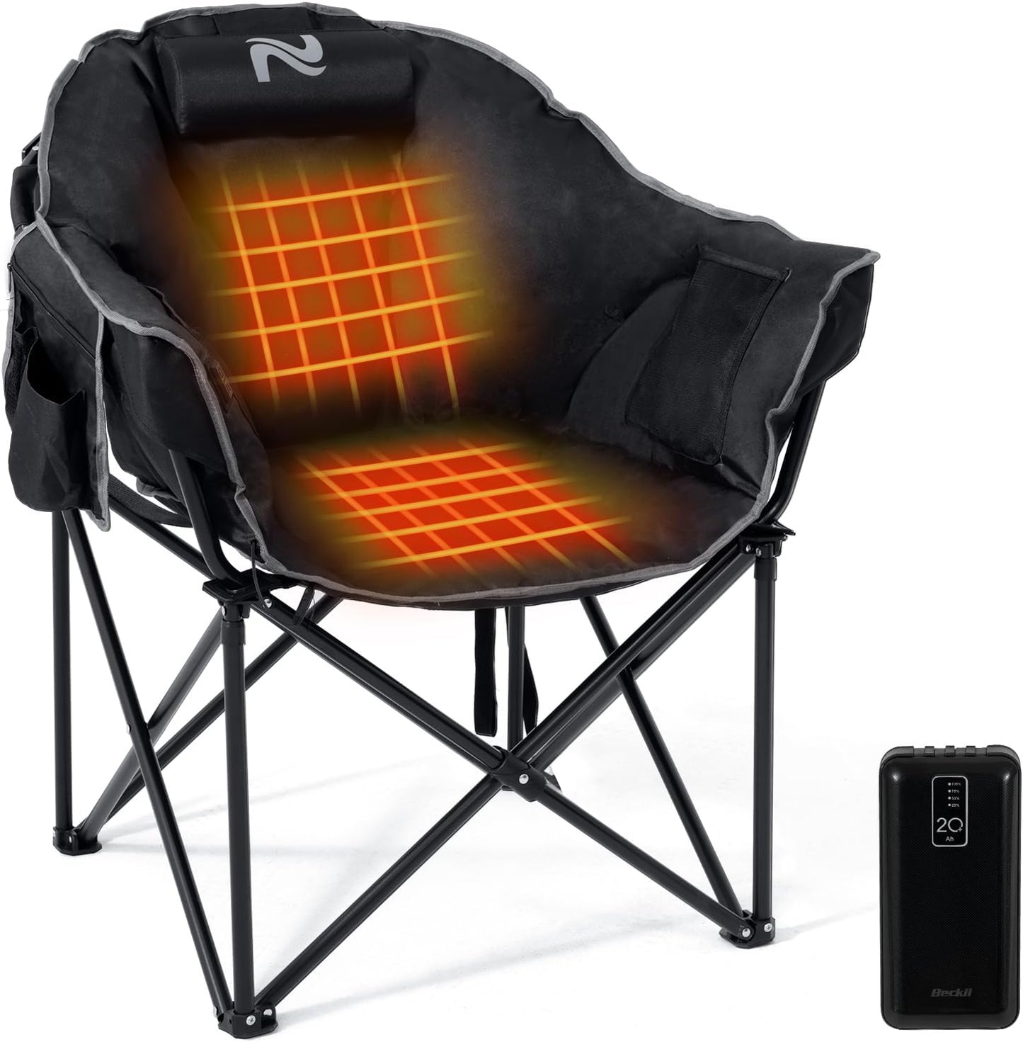 Heated Camping Chair – Oversized Moon Saucer Seat