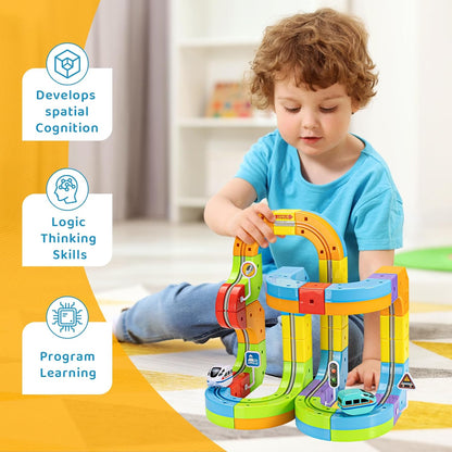 Toys Anti-Gravity Train Set – Modular 3D Race Track with Rechargeable Train