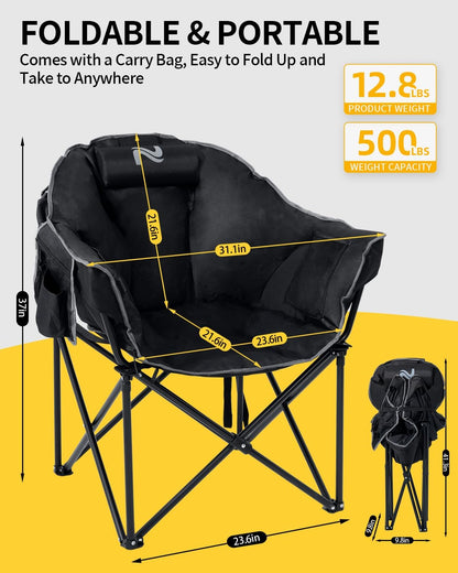 Heated Camping Chair – Oversized Moon Saucer Seat
