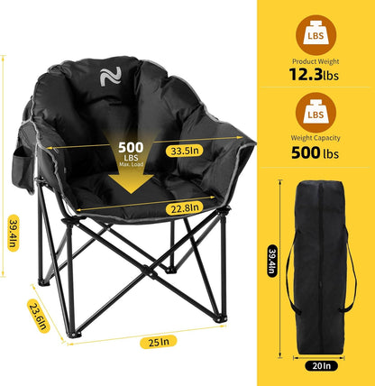 Heated Camping Chair – Oversized Moon Saucer Seat