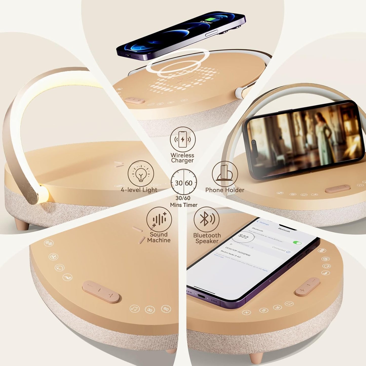 Vivilumens 6-in-1 Multifunctional Bedside Lamp