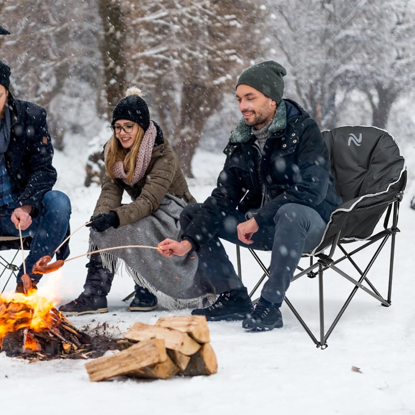 Heated Camping Chair – Oversized Moon Saucer Seat