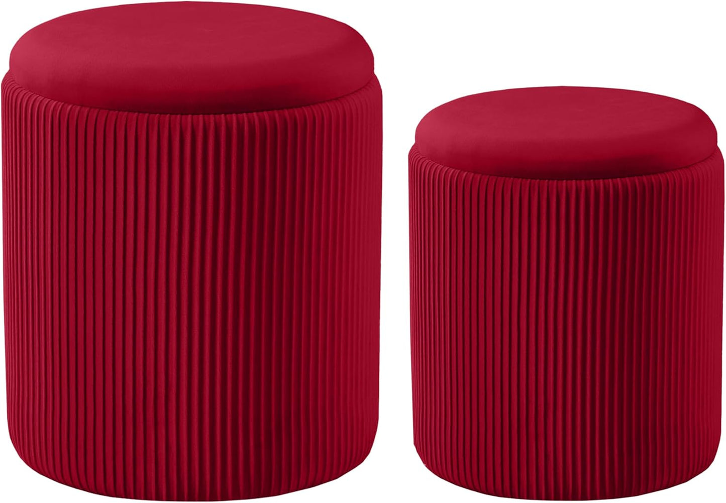 Sam Legend Round Ottoman with Storage – Velvet Vanity Stool