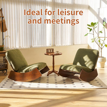 Glider Rocking Chair with Corduroy Upholstery & Solid Wood Frame