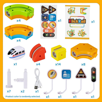 Toys Anti-Gravity Train Set – Modular 3D Race Track with Rechargeable Train
