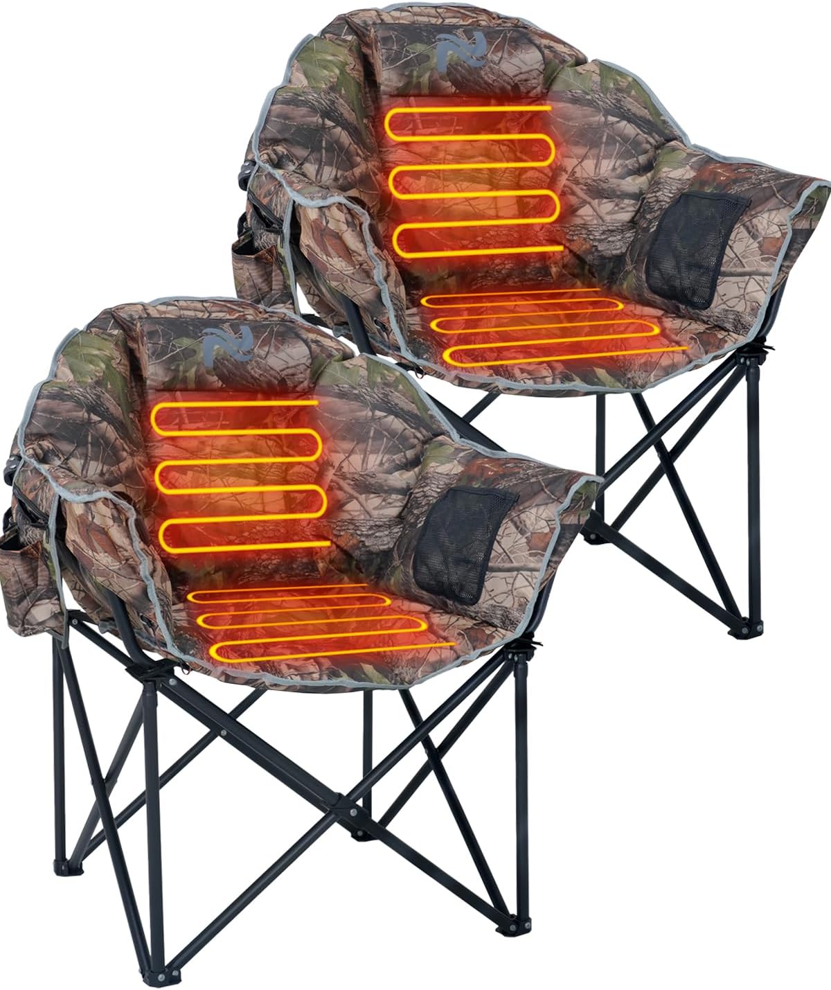 Heated Camping Chair – Oversized Moon Saucer Seat