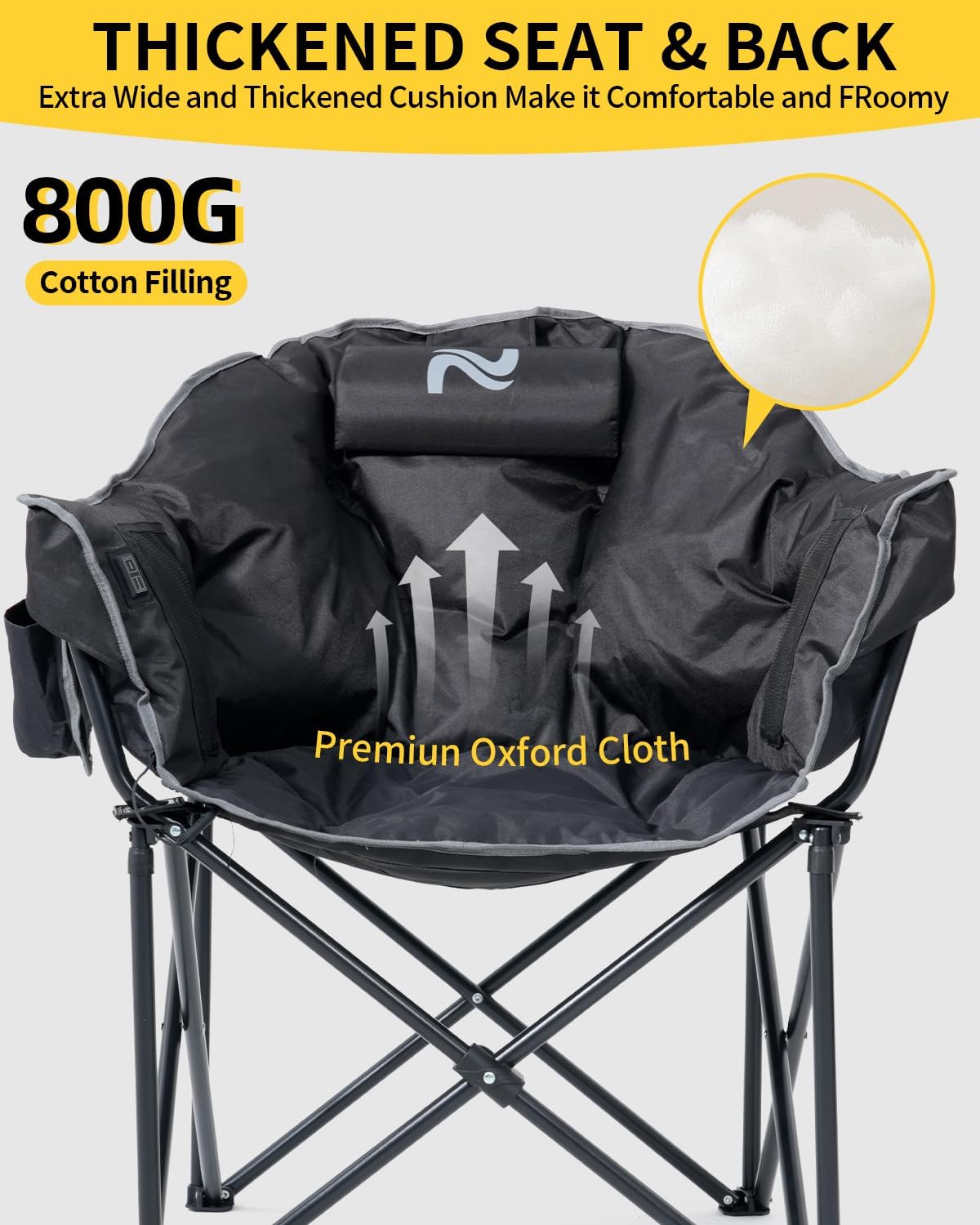 Heated Camping Chair – Oversized Moon Saucer Seat