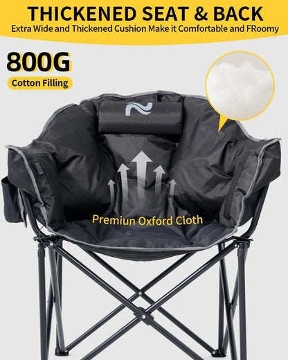 Heated Camping Chair – Oversized Moon Saucer Seat