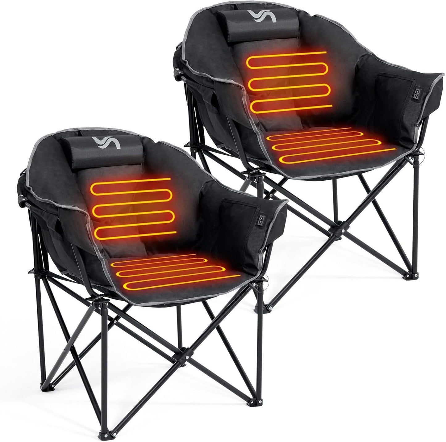 Heated Camping Chair – Oversized Moon Saucer Seat