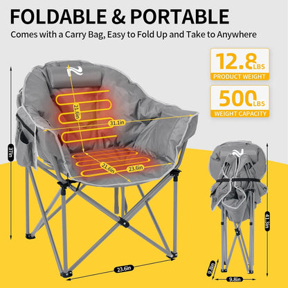 Heated Camping Chair – Oversized Moon Saucer Seat