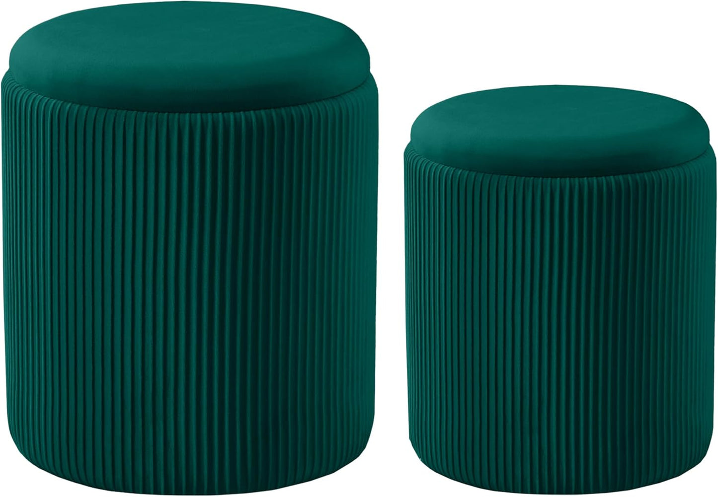 Sam Legend Round Ottoman with Storage – Velvet Vanity Stool