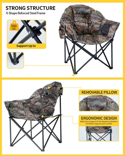 Heated Camping Chair – Oversized Moon Saucer Seat