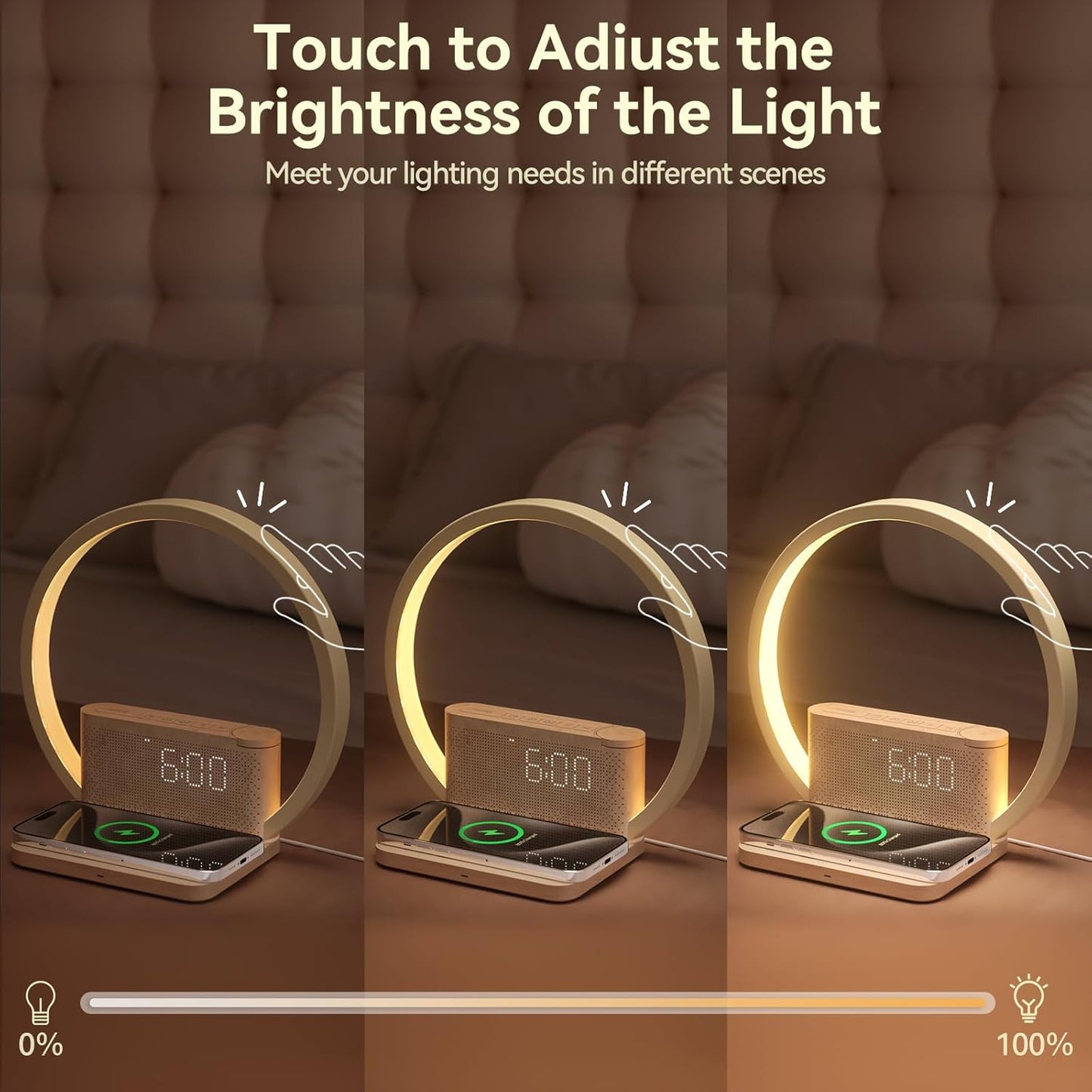 Vivilumens Multifunctional Sunrise Alarm Clock with Wireless Charging