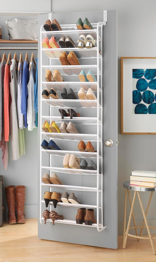 Whitmor Mesh  Metal Over-the-Door Shoe Organizer – 36 Pair Capacity