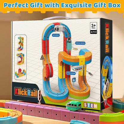 Toys Anti-Gravity Train Set – Modular 3D Race Track with Rechargeable Train