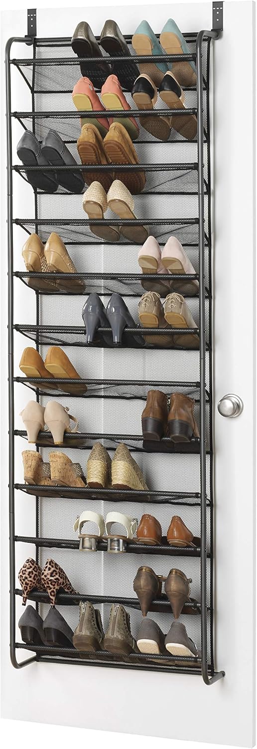 Whitmor Mesh  Metal Over-the-Door Shoe Organizer – 36 Pair Capacity