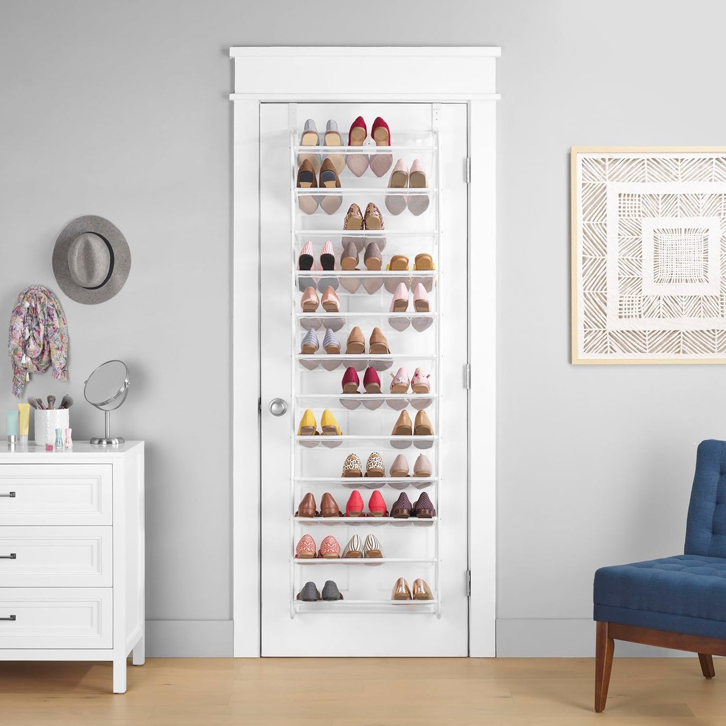 Whitmor Mesh  Metal Over-the-Door Shoe Organizer – 36 Pair Capacity