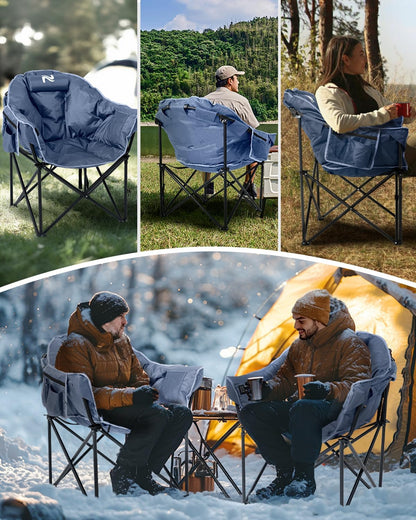 Heated Camping Chair – Oversized Moon Saucer Seat