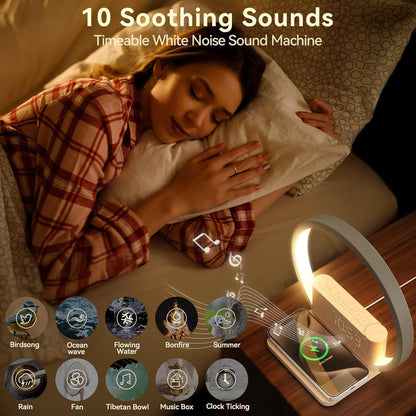 Vivilumens Multifunctional Sunrise Alarm Clock with Wireless Charging