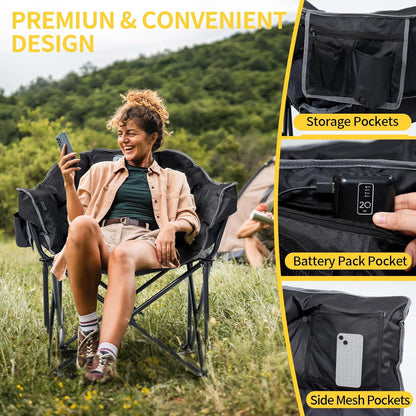 Heated Camping Chair – Oversized Moon Saucer Seat