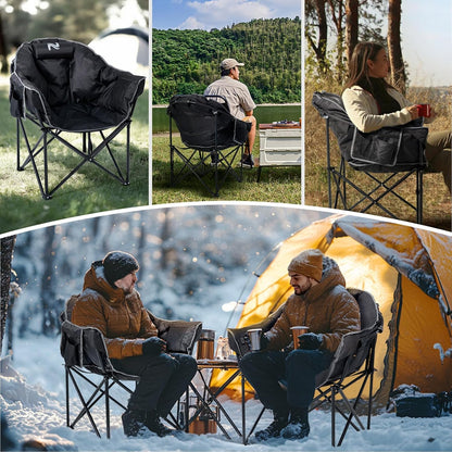 Heated Camping Chair – Oversized Moon Saucer Seat