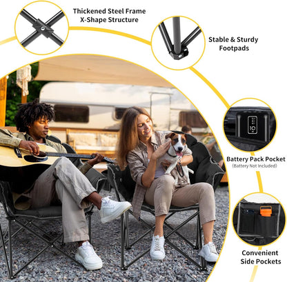 Heated Camping Chair – Oversized Moon Saucer Seat
